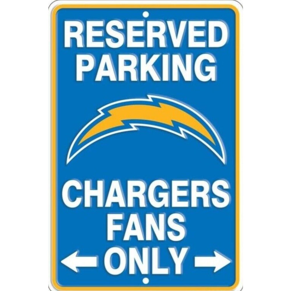 Reserved Parking Chargers Fans Only Embossed Metal Licensed Sign 8" x 12" Home & Garden:Home Décor:Plaques & Signs Style Your Walls