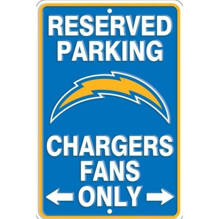 Reserved Parking Chargers Fans Only Embossed Metal Licensed Sign 8" x 12" Home & Garden:Home Décor:Plaques & Signs Style Your Walls