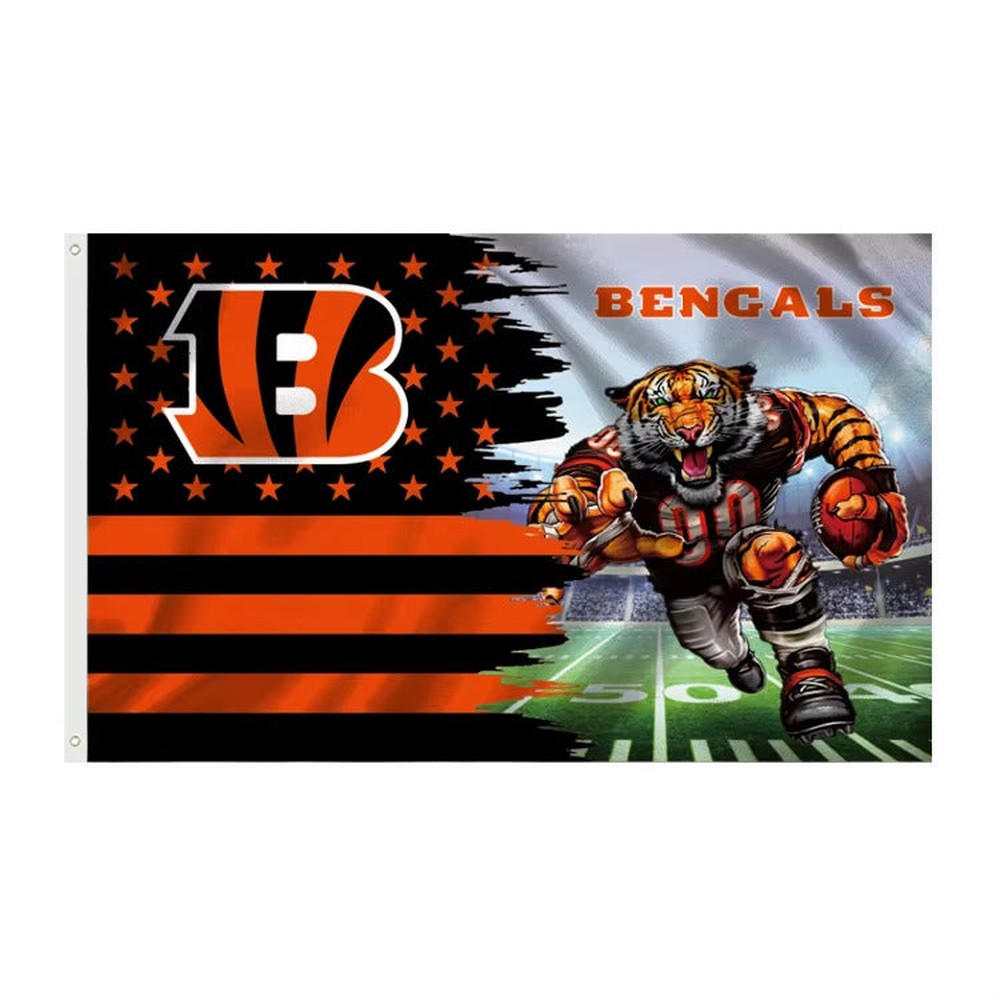 Cincinnati Bengals 3' X 5' Graphic Flag Banner With Grommets New! Sports Mem, Cards & Fan Shop:Fan Apparel & Souvenirs:Football-NFL Style Your Walls