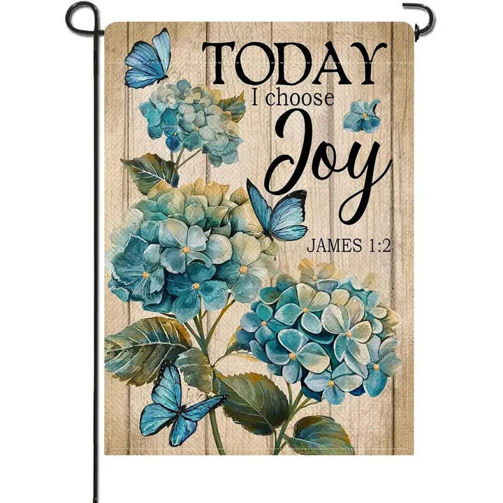 Today I Choose Joy Burlap Garden Flag Double-Sided 12" x 18" NEW! Home & Garden:Yard, Garden & Outdoor Living:Décor:Flags Style Your Walls