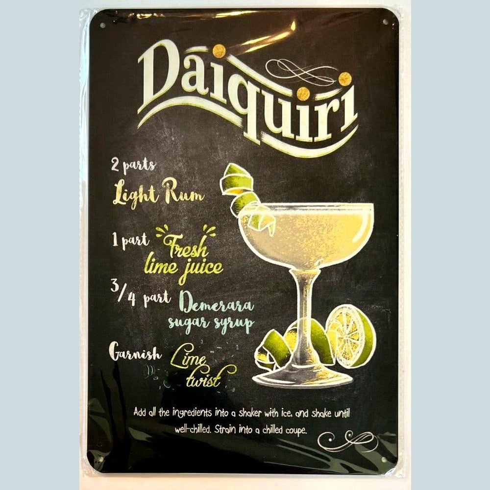 Daiquiri Cocktail and Drink Mix Recipe Collection 12" x 8" Wall Art Home & Garden:Home Décor:Plaques & Signs Style Your Walls