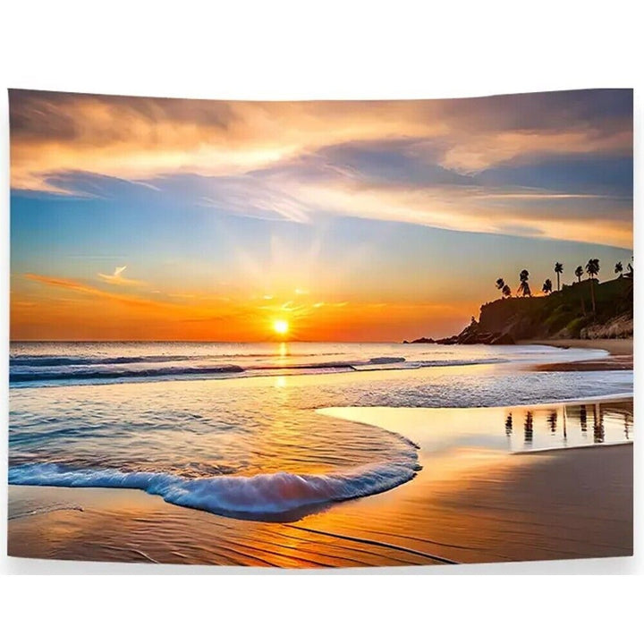 Stunning Vibrant Ocean Sunset Fabric Tapestry 59" x 51" NEW! Home & Garden:Home Décor:Tapestries Style Your Walls