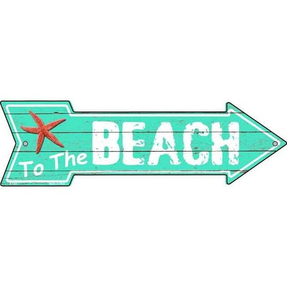To The Beach Novelty Metal Arrow Sign Home & Garden:Home Décor:Plaques & Signs Style Your Walls