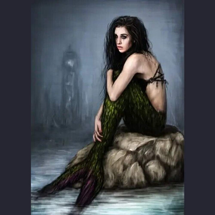 Modern Art Lonely Mermaid Canvas Print 11.8" x 15.7" Stunning! Home & Garden:Home Décor:Posters & Prints Style Your Walls