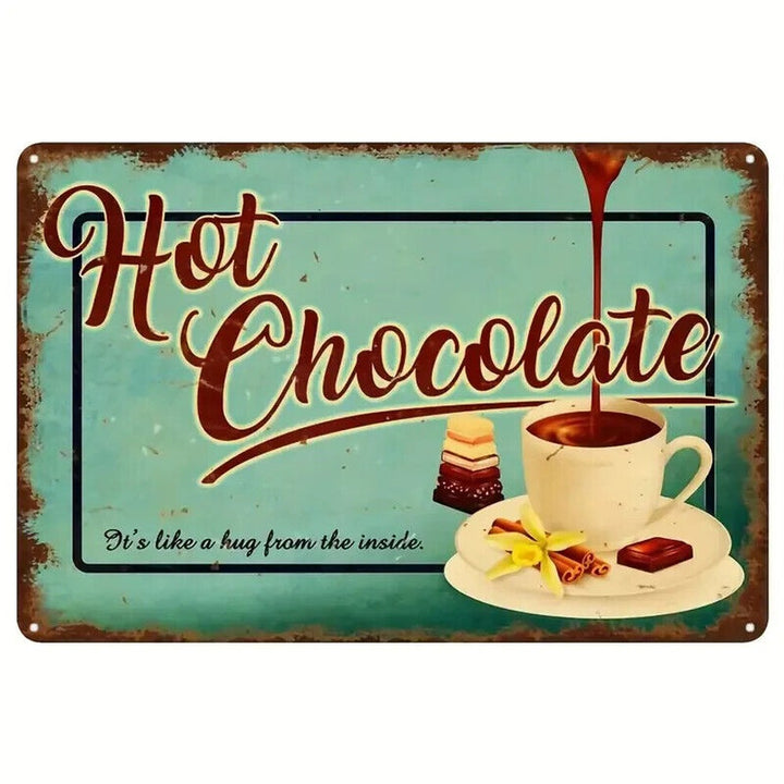 Hot Chocolate "It's Like A Hug From The Inside" Novelty Metal Sign 8" x 12" Home & Garden:Home Décor:Plaques & Signs Style Your Walls