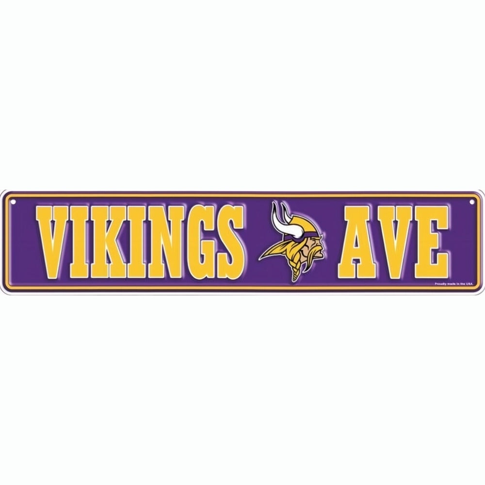 Minnesota Vikings Ave Licensed Embossed 18" x 4" Sign NEW! Sports Mem, Cards & Fan Shop:Fan Apparel & Souvenirs:Football-NFL Style Your Walls