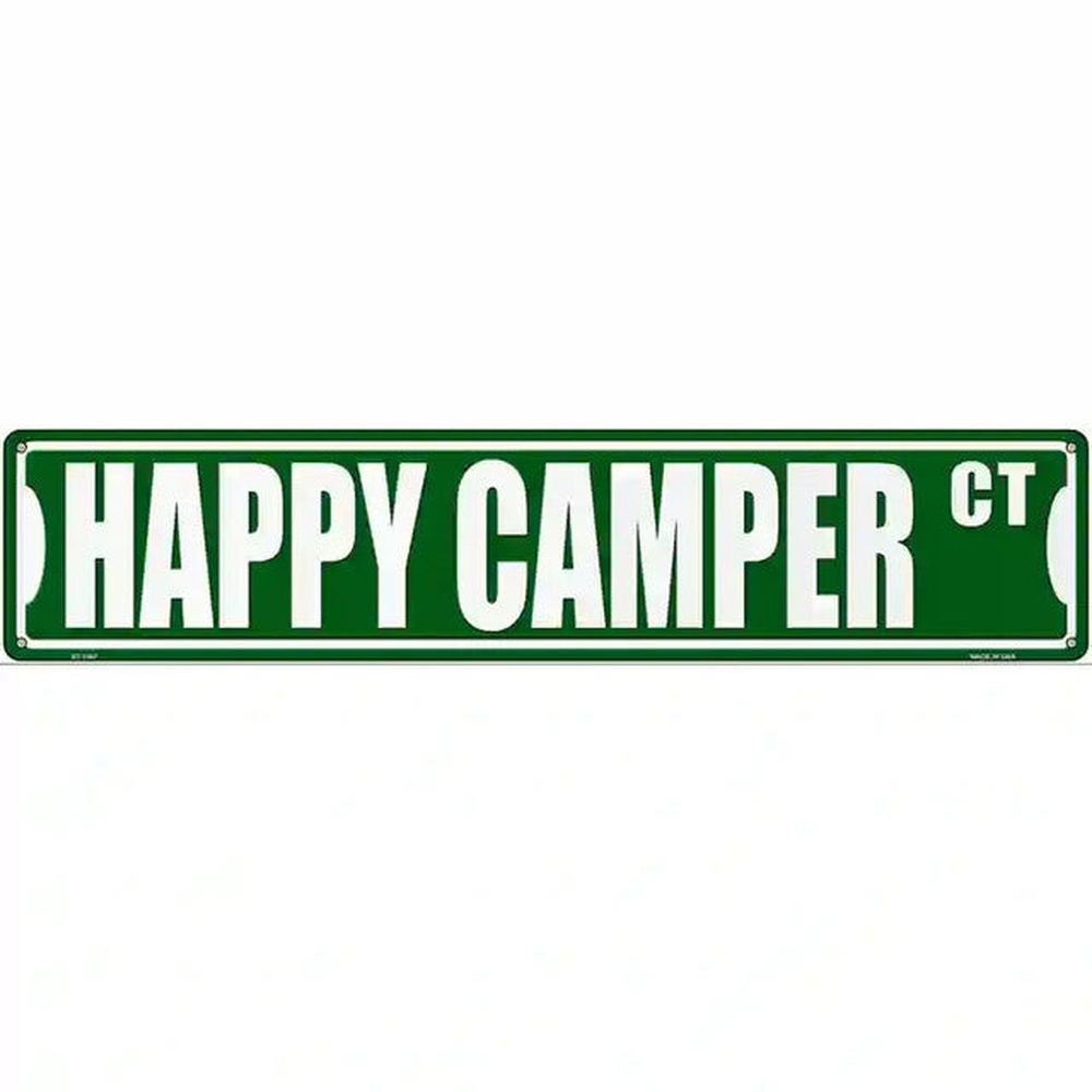 Happy Camper Novelty Metal Street Sign 18" x 4" New! Home & Garden:Home Décor:Plaques & Signs Style Your Walls