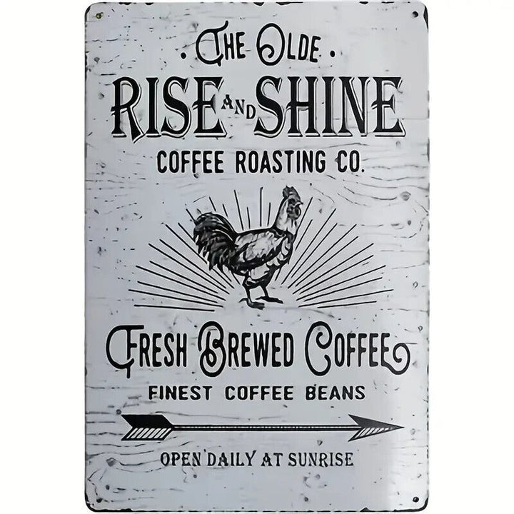 The Olde Rise & Shine Coffee Roasting Company Novelty Metal Sign 12 x 8 Wall Art Home & Garden:Home Décor:Plaques & Signs Style Your Walls