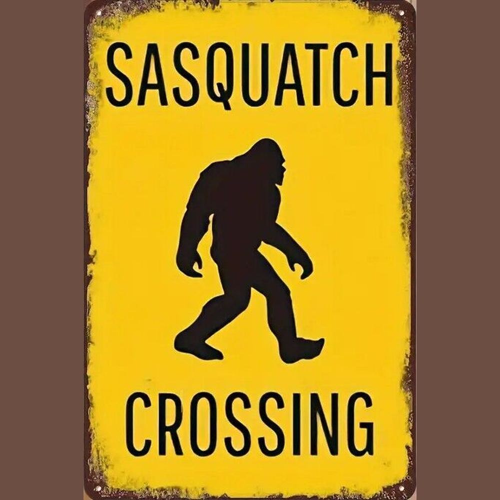 Sasquatch Crossing Vintage Novelty Metal Tin Sign 8" x 12" NEW! Home & Garden:Home Décor:Plaques & Signs Style Your Walls
