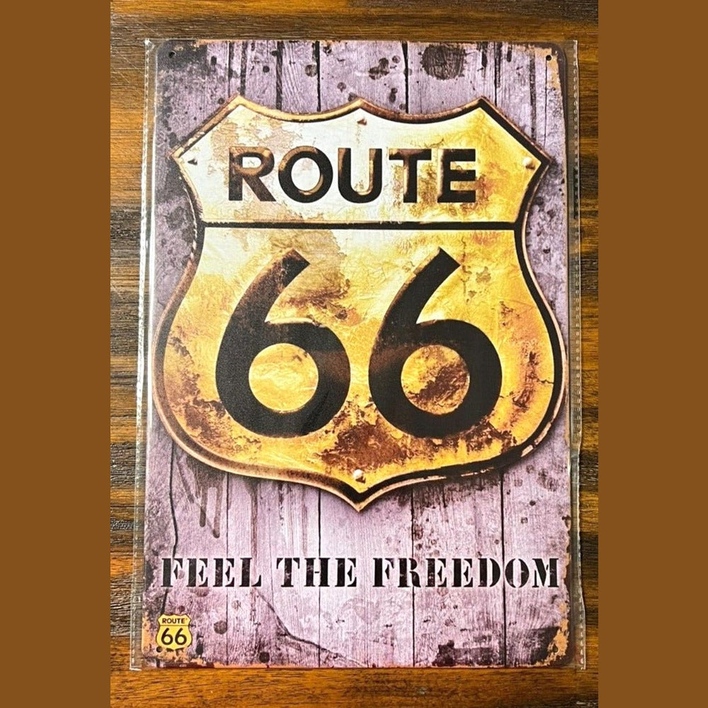 Route 66 Feel The Freedom Retro Novelty Metal Sign 12" x 8" NEW! Home & Garden:Home Décor:Plaques & Signs Style Your Walls
