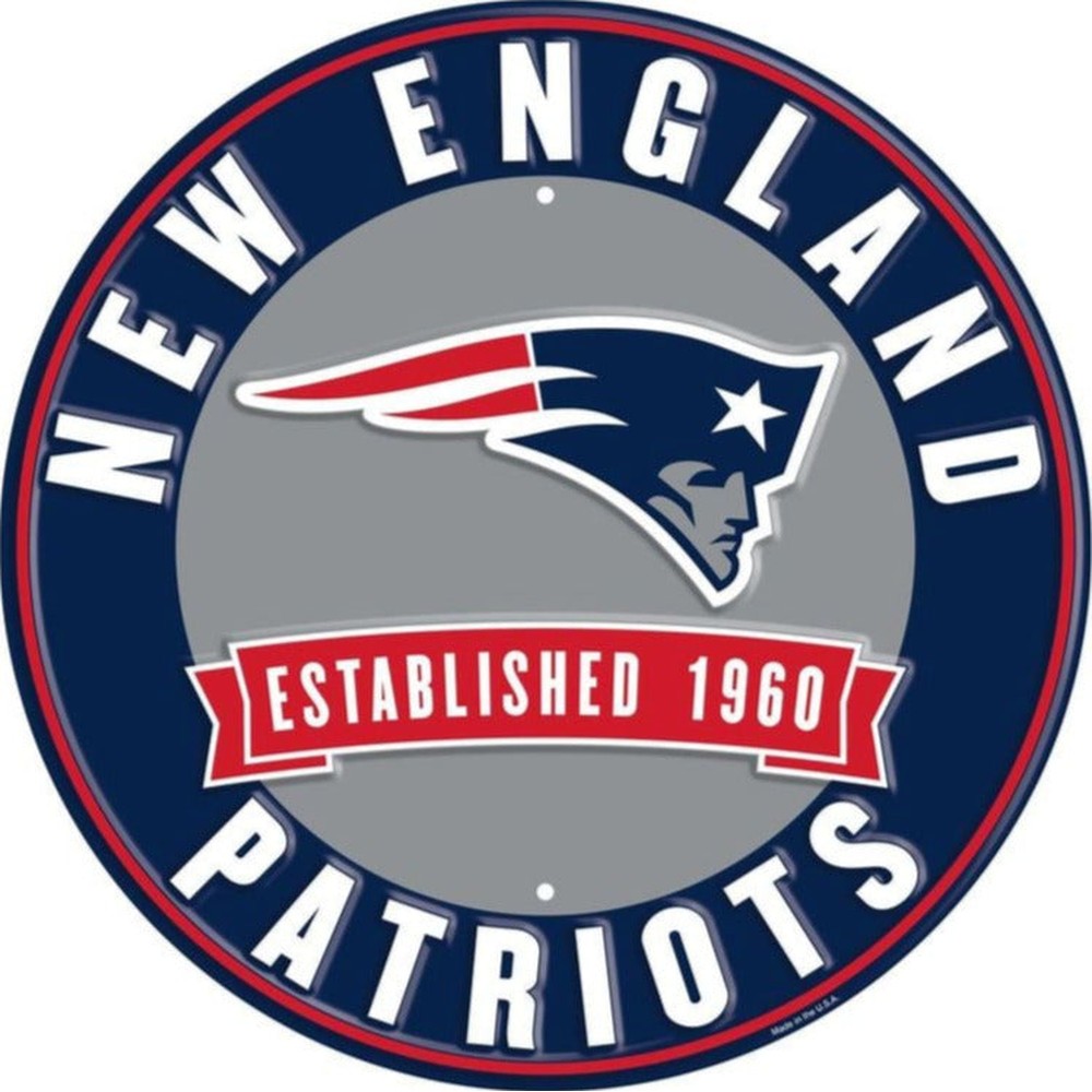 New England Patriots NFL Licensed Embossed 12" Diameter Circular Sign NEW! Sports Mem, Cards & Fan Shop:Fan Apparel & Souvenirs:Football-NFL Style Your Walls