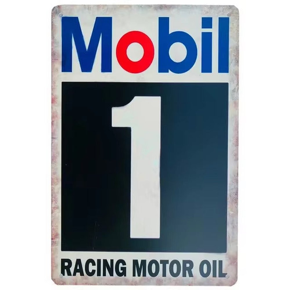 Mobil 1 Racing Oil Vintage Novelty Metal Sign 5.5" x 8" Wall Art Home & Garden:Home Décor:Plaques & Signs Style Your Walls