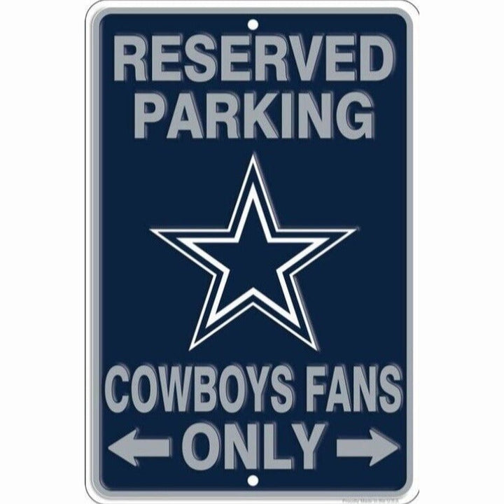 Reserved Parking Cowboys Fans Only Embossed Metal Novelty Parking Sign 8" x 12" Home & Garden:Home Décor:Plaques & Signs Style Your Walls