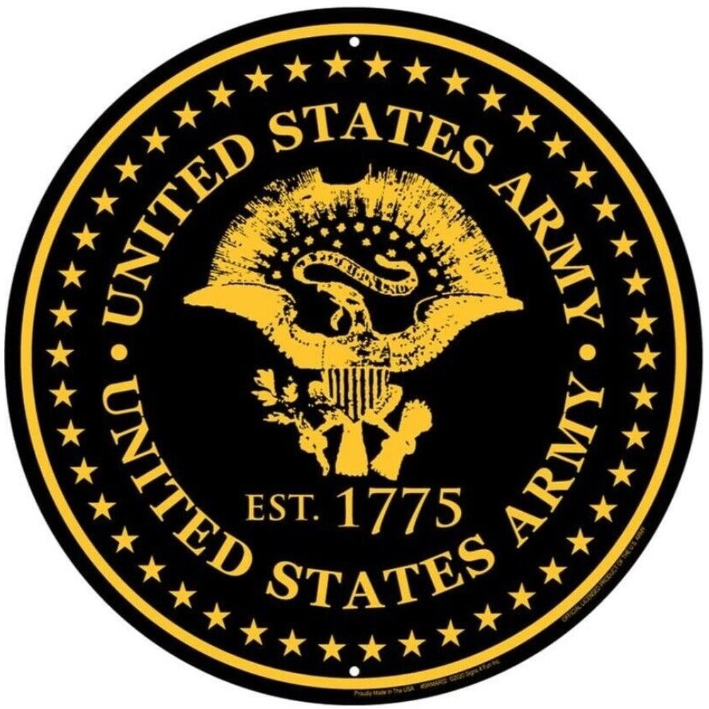 United States Army Est. 1775 Embossed 12 in Circular Sign NEW! Home & Garden:Home Décor:Plaques & Signs Style Your Walls