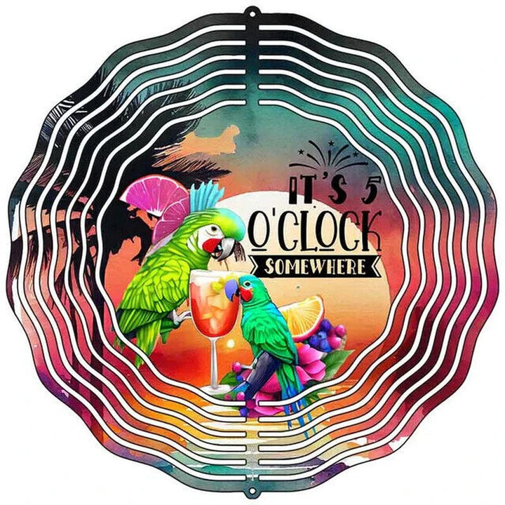 10" Metal It's 5 O'clock Somewhere Wind Spinner 360 swivel hook Yard Decor Home & Garden:Yard, Garden & Outdoor Living:Décor:Windmills & Wind Spinners Style Your Walls