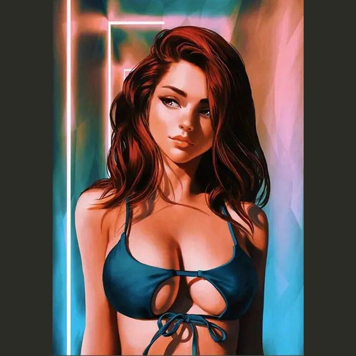 Voluptuous Woman Vibrant Artistic Canvas Print 12" X 16" Art:Art Prints Style Your Walls