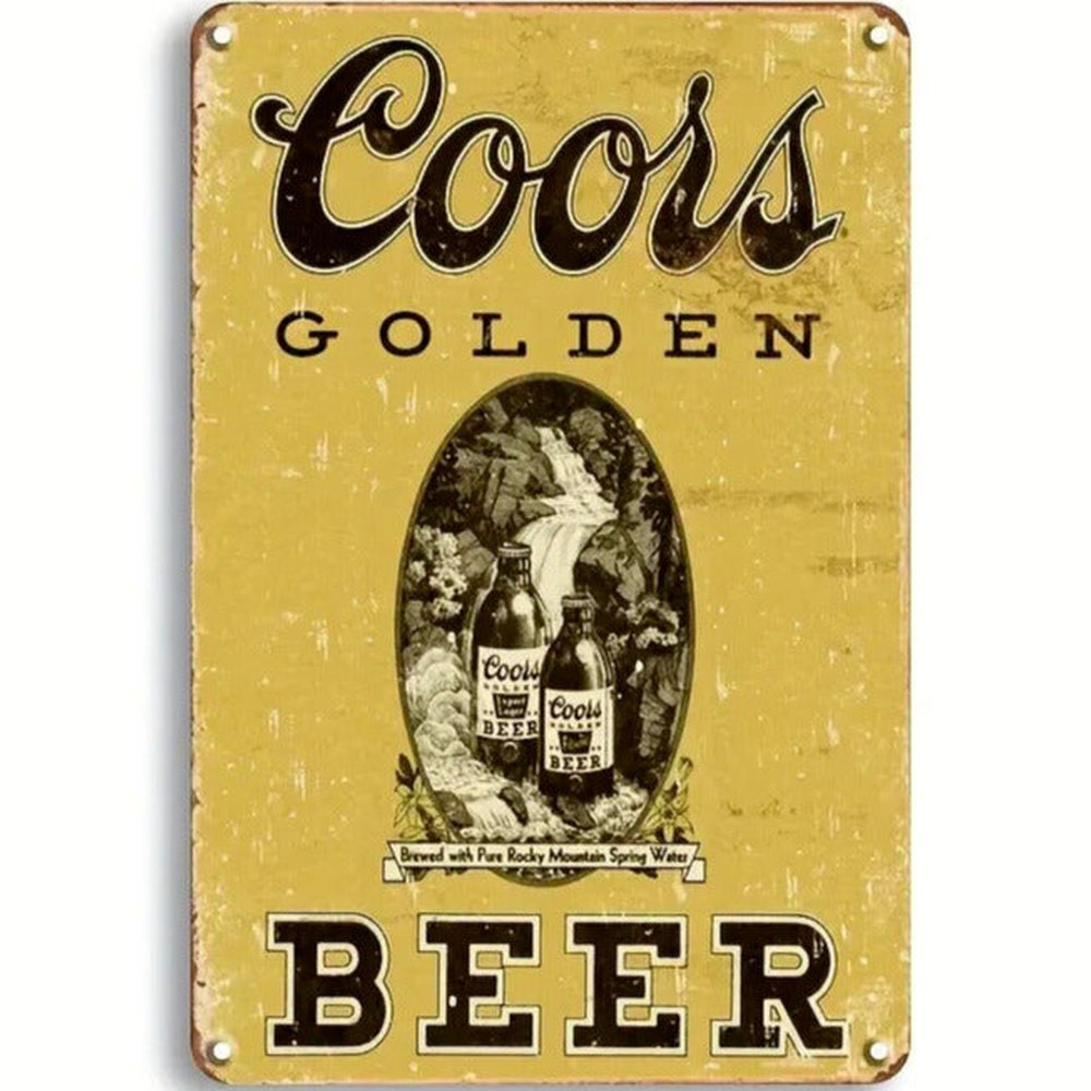 Coors Golden Beer Vintage Novelty Metal Sign 12" x 8" Wall Art Home & Garden:Home Décor:Plaques & Signs Style Your Walls