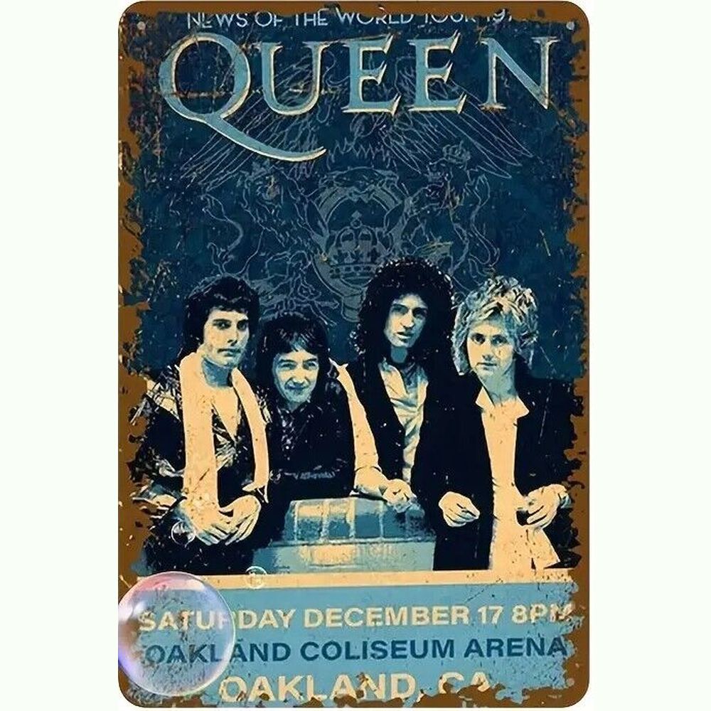 Queen Rock Band Vintage Novelty Metal Sign 12" x 8" Wall Art Home & Garden:Home Décor:Plaques & Signs Style Your Walls