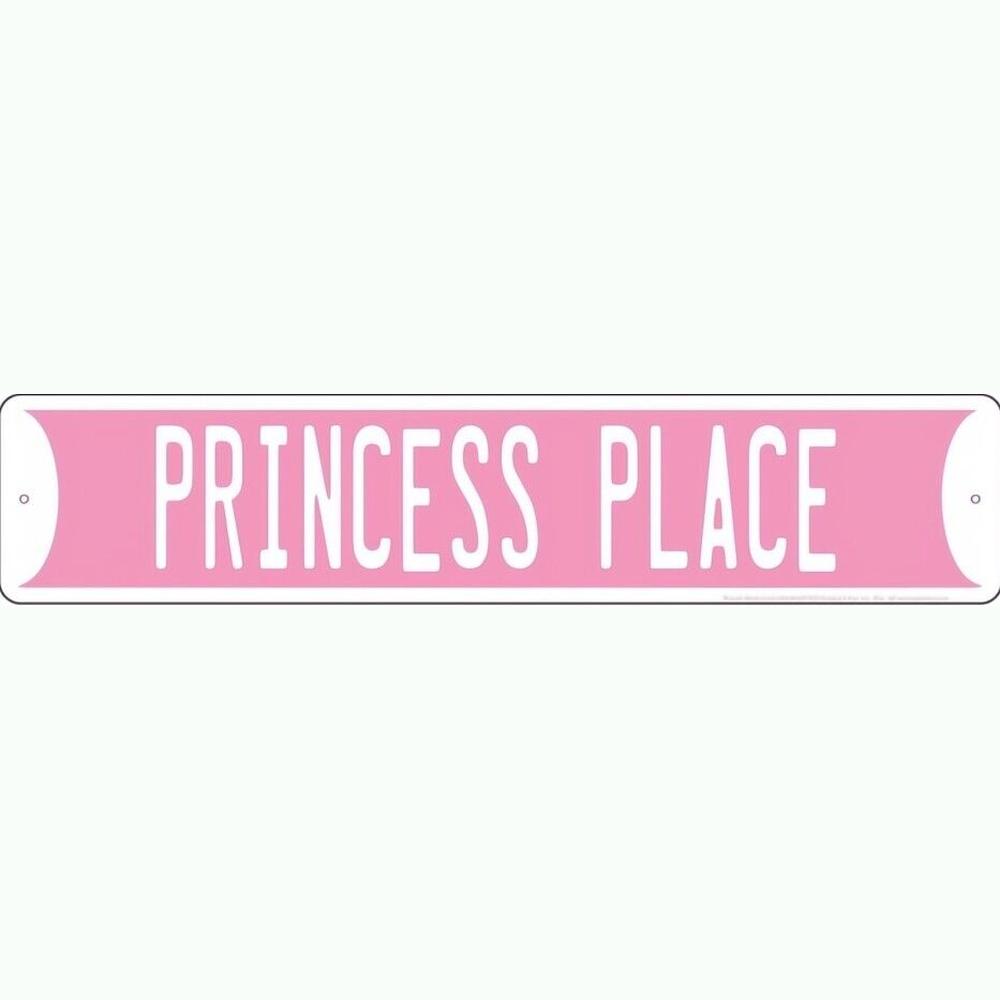 Princess Place Embossed Metal 24" x 5" Novelty Street Sign Home & Garden:Home Décor:Plaques & Signs Style Your Walls