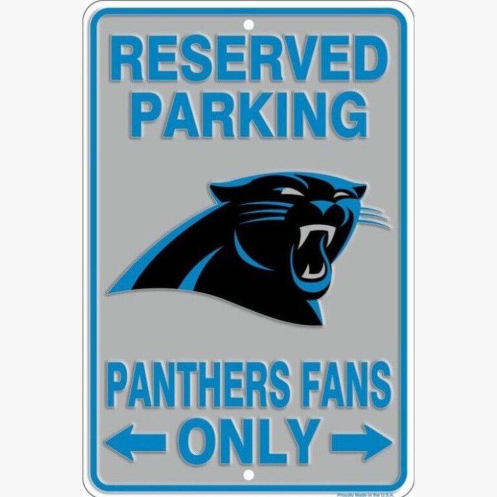 Reserved Parking Panthers Fans Only Embossed Metal Licensed Sign 8" x 12" Home & Garden:Home Décor:Plaques & Signs Style Your Walls