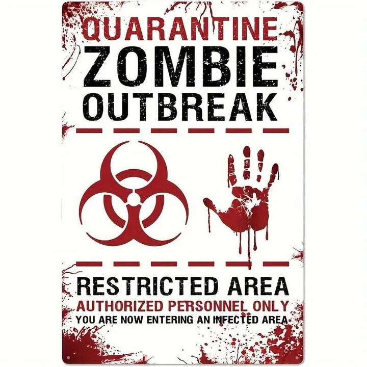Quarantine Zombie Outbreak Vintage Novelty Metal Sign 12" x 8" Wall Art Home & Garden:Home Décor:Plaques & Signs Style Your Walls