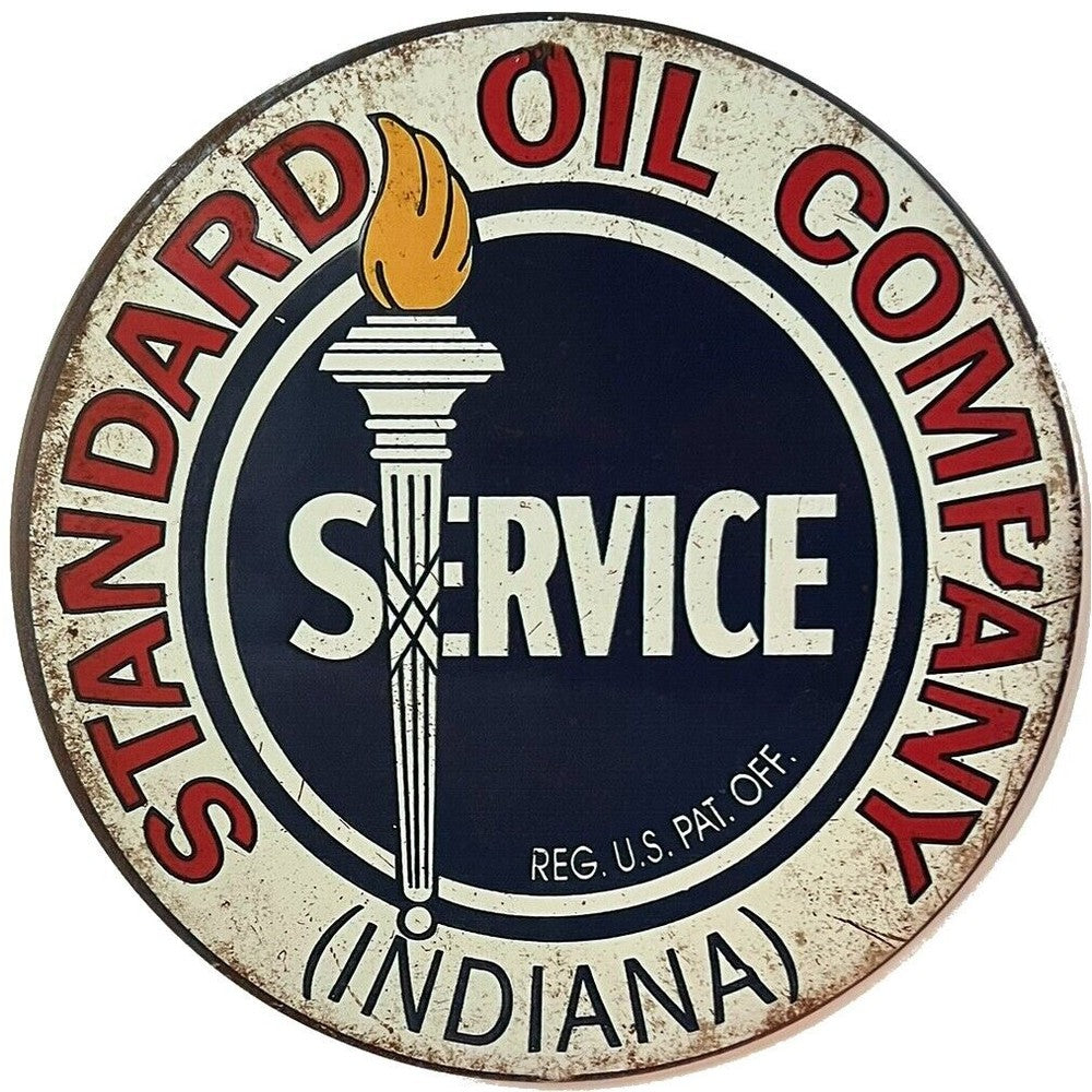 Standard Oil Company Vintage Hem Wrapped Novelty 12" Diameter Sign New! Home & Garden:Home Décor:Plaques & Signs Style Your Walls