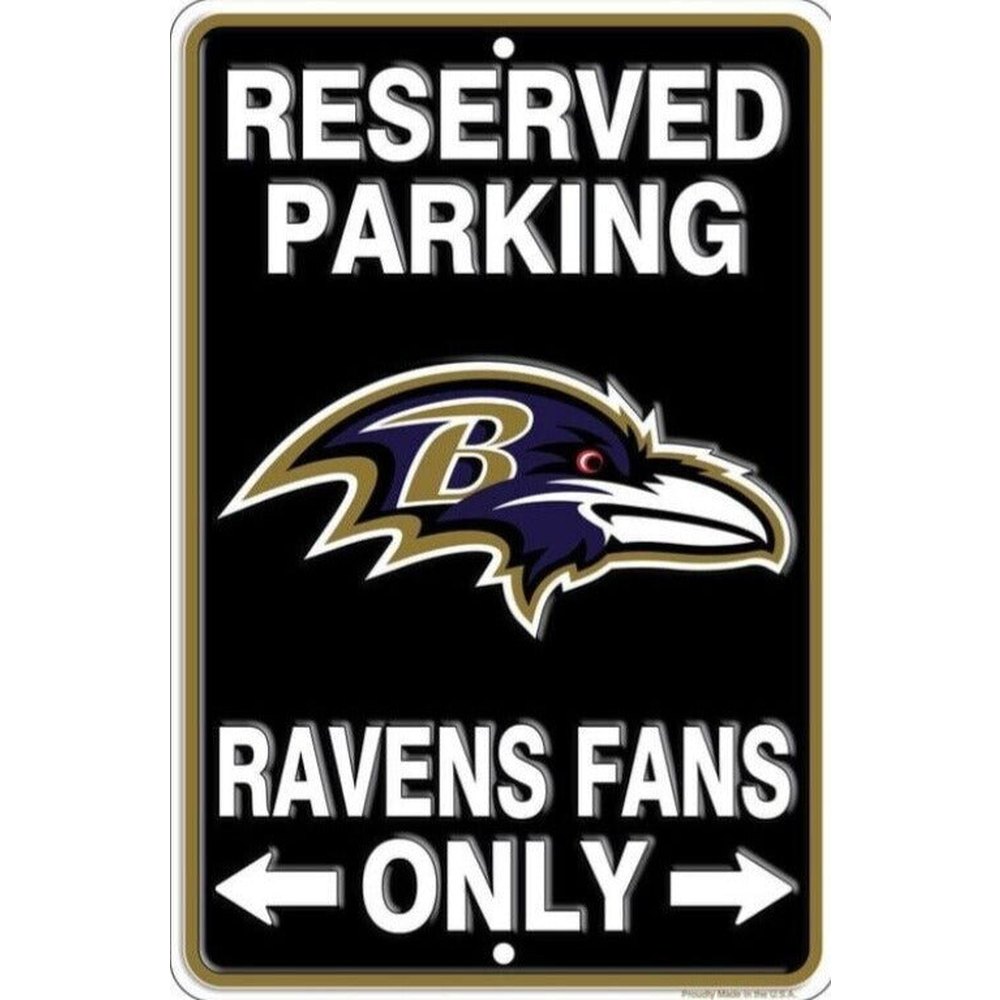Reserved Parking Ravens Fans Only 8" x 12" Embossed Metal Licensed Sign Home & Garden:Home Décor:Plaques & Signs Style Your Walls