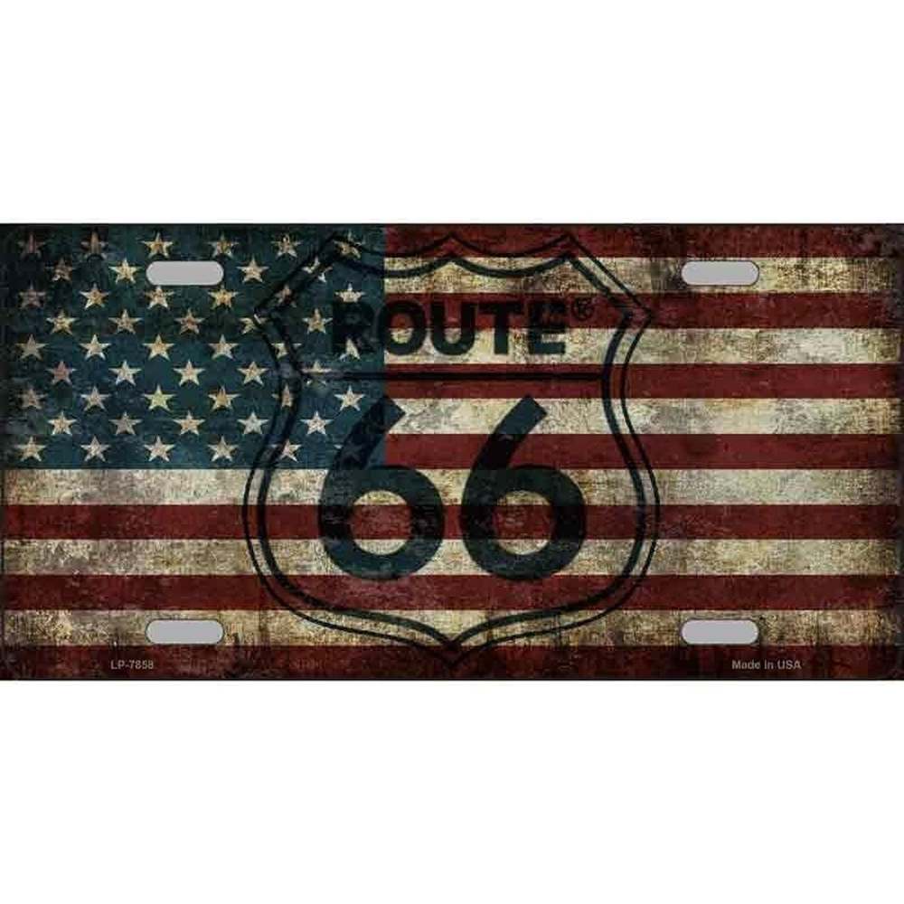 Route 66 Weathered American Flag Metal Novelty License Plate eBay Motors:Parts & Accessories:Car & Truck Parts & Accessories:Exterior Parts & Accessories:License Plates & Frames Style Your Walls