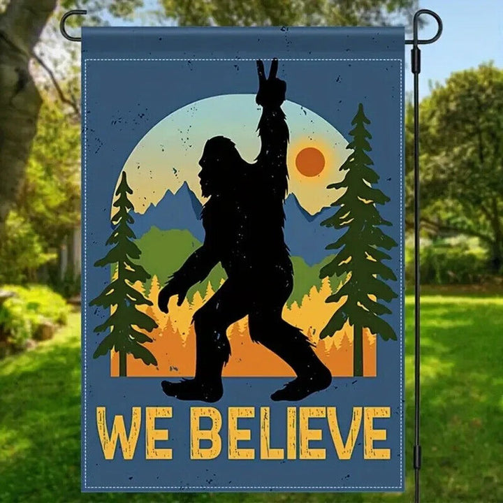 Sasquatch We Believe Garden Flag Double-Sided 12" x 18" NEW! Home & Garden:Yard, Garden & Outdoor Living:Décor:Flags Style Your Walls