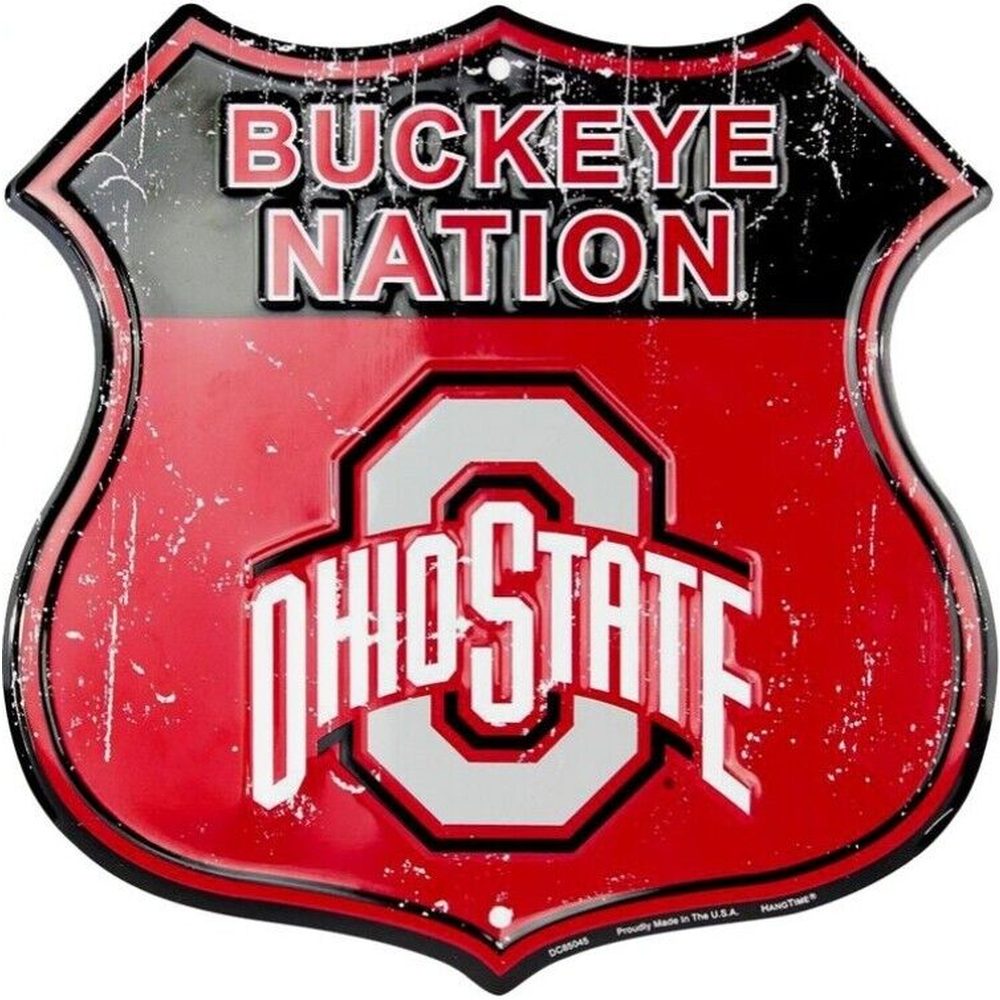 Ohio State Buckeye Nation 12" Licensed Novelty Highway Shield Sign NEW! Home & Garden:Home Décor:Plaques & Signs Style Your Walls