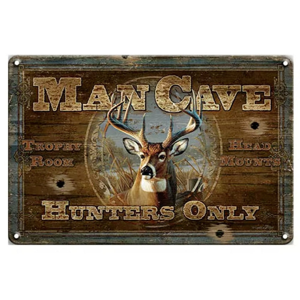 Man Cave "Hunters Only" Rustic Novelty Metal Sign 8" x 12" NEW! Home & Garden:Home Décor:Plaques & Signs Style Your Walls