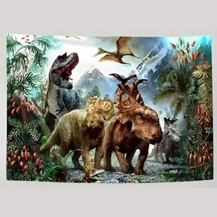 Dinosaurs Scenic Vibrant Fabric Tapestry 59" x 51" NEW! Home & Garden:Home Décor:Tapestries Style Your Walls