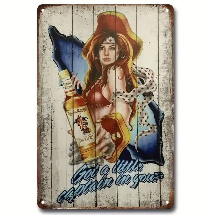 Captain Morgan "Got a little captain in you?" 12" x 8" Novelty Metal Sign Home & Garden:Home Décor:Plaques & Signs Style Your Walls