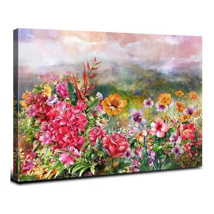 Beautiful Flowers In The Field Canvas Print Framed 11.8" x 15.7" Wall Art Home & Garden:Home Décor:Posters & Prints Style Your Walls