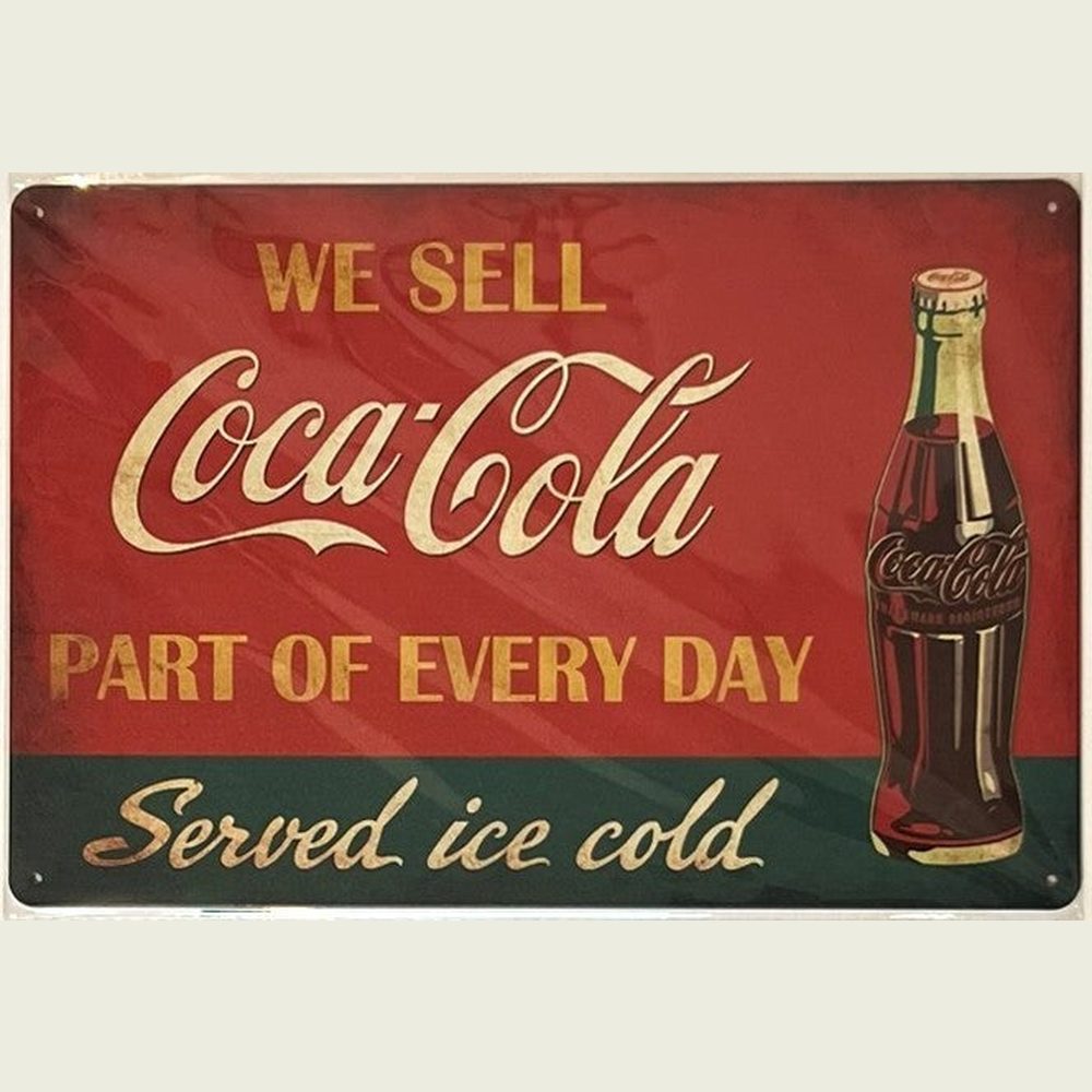 Coca-Cola Served Ice Cold Novelty Metal Sign 12" x 8" NEW! Home & Garden:Home Décor:Plaques & Signs Style Your Walls
