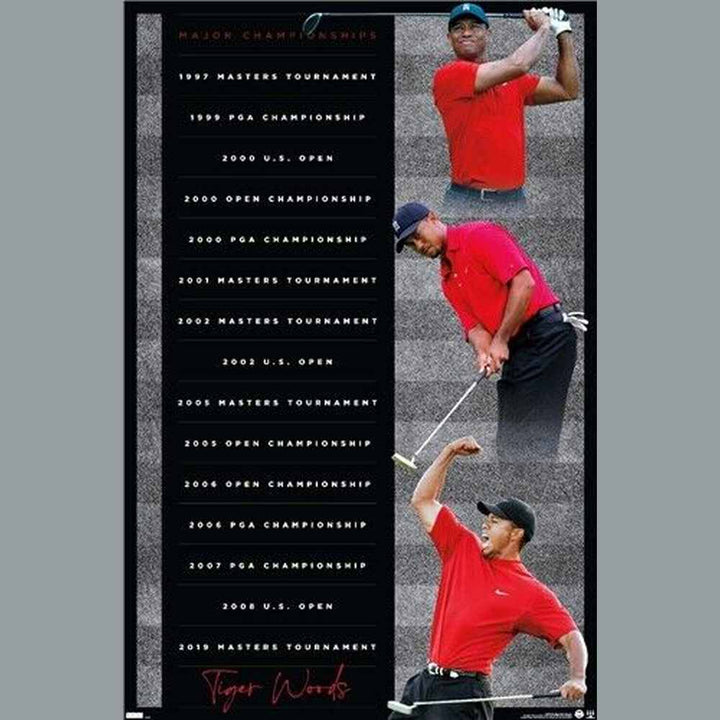 Tiger Woods Majors Licensed Poster 22.375" x 34" New! Sports Mem, Cards & Fan Shop:Vintage Sports Memorabilia:Posters Style Your Walls
