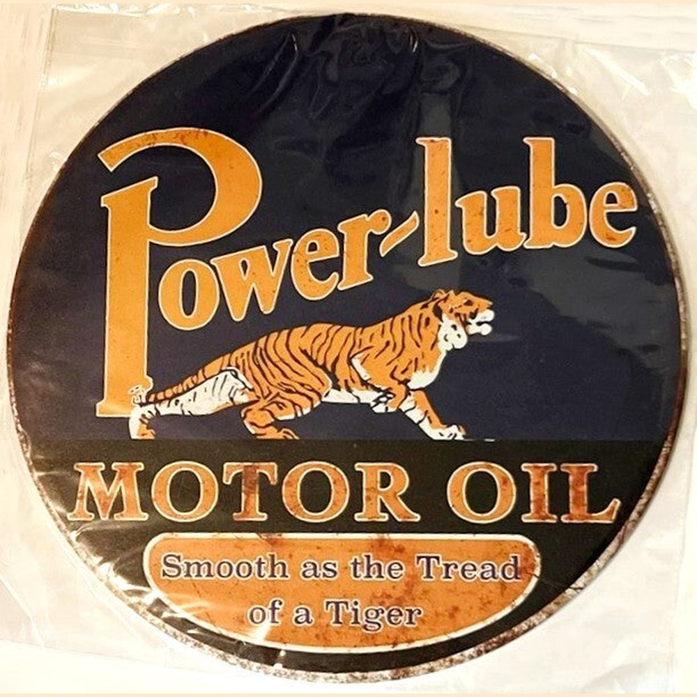 Power-Lube Motor Oil Vintage Novelty Hem Wrapped Novelty 12" Diameter Sign New! Home & Garden:Home Décor:Plaques & Signs Style Your Walls
