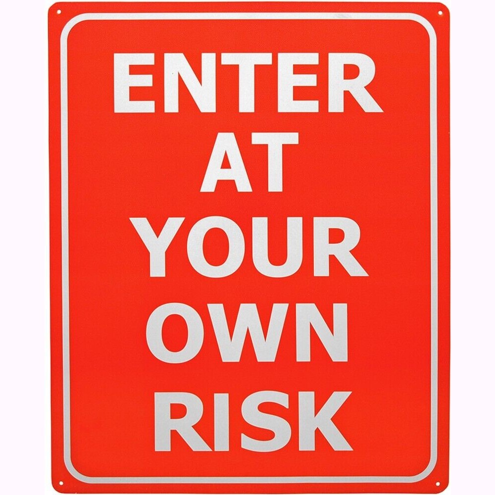 Enter At Your Own Risk 12" x 15" Vintage Novelty Metal Sign Home & Garden:Home Décor:Plaques & Signs Style Your Walls