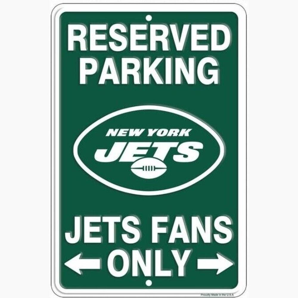Reserved Parking Jets Fans Only Embossed Metal Licensed Parking Sign 8" x 12" Home & Garden:Home Décor:Plaques & Signs Style Your Walls