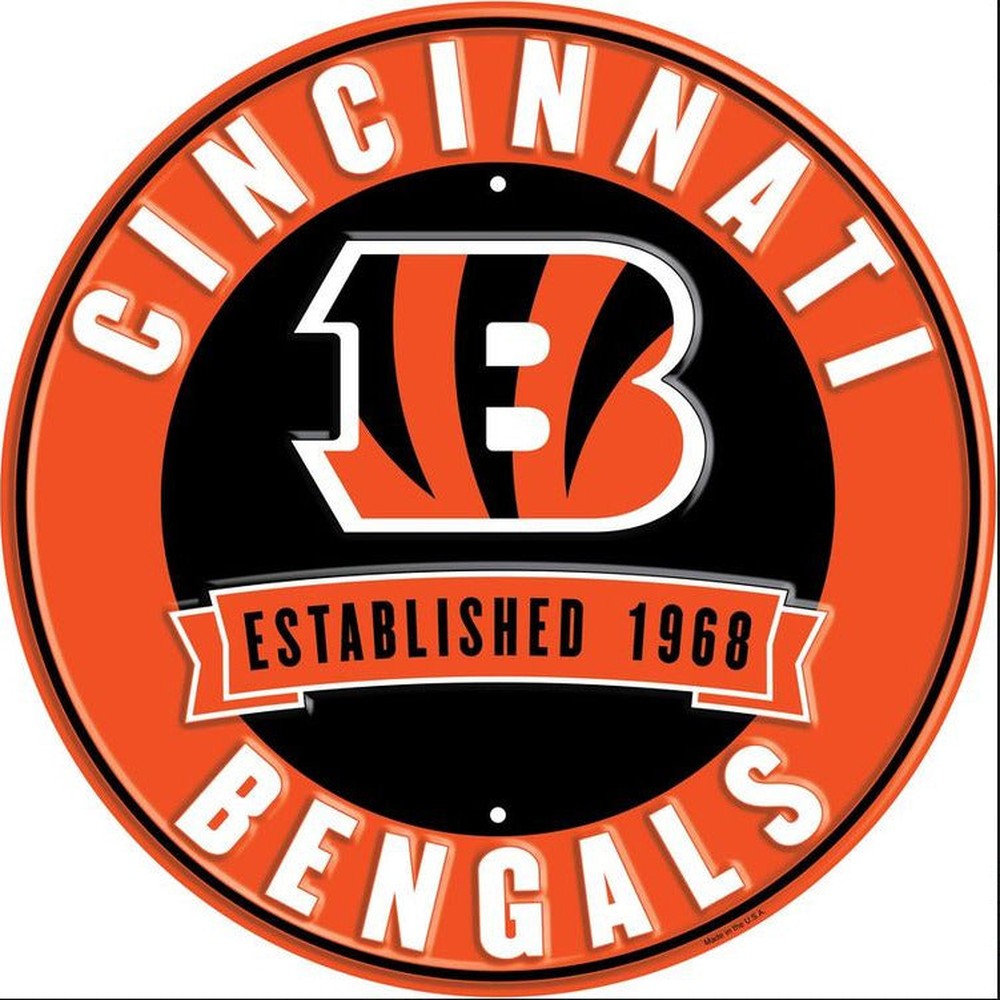 Cincinnati Bengals NFL Licensed Embossed 12" Diameter Circular Sign NEW! Sports Mem, Cards & Fan Shop:Fan Apparel & Souvenirs:Football-NFL Style Your Walls