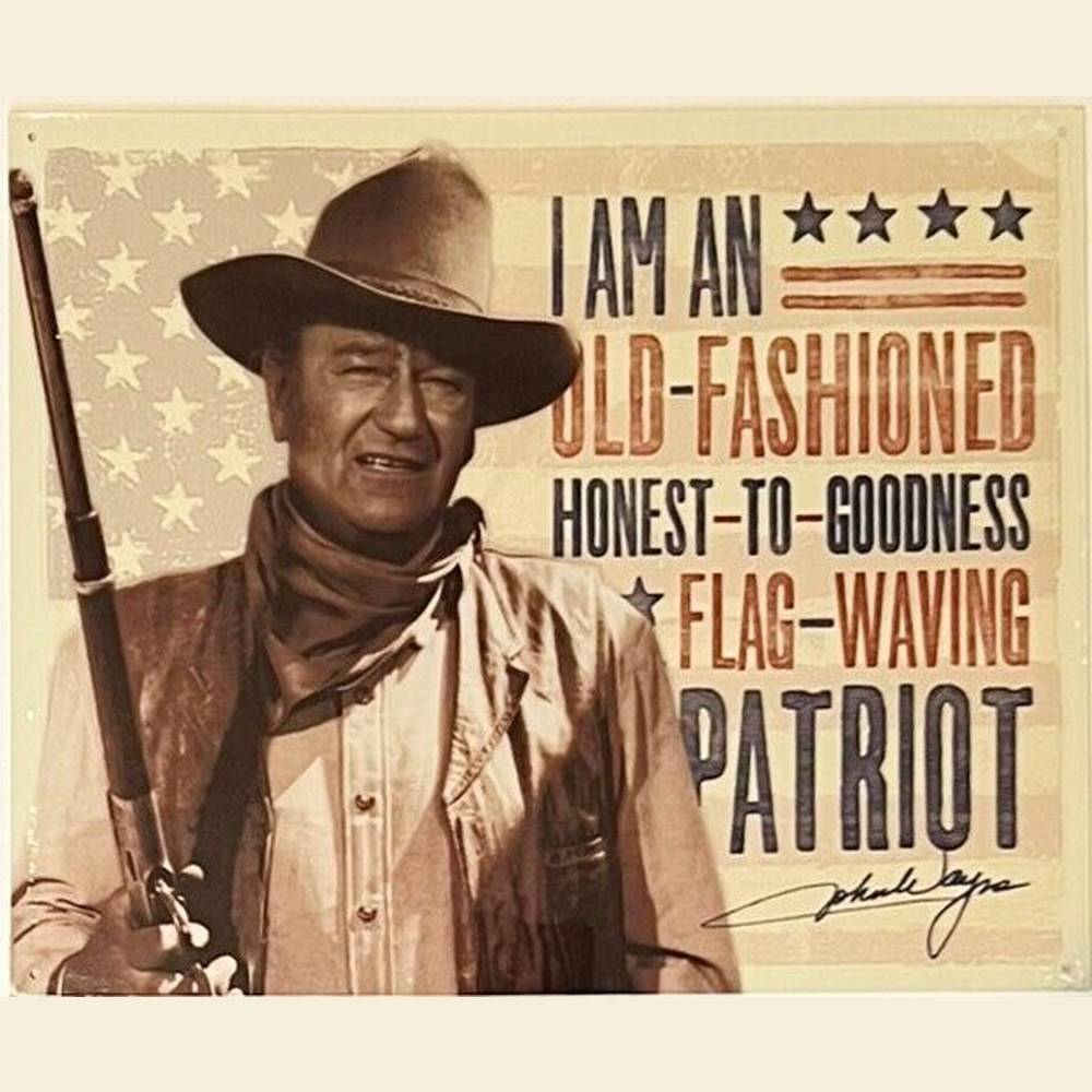 John Wayne Flag-Waving Patriot Novelty Metal Sign 16" x 12.5" Home & Garden:Home Décor:Plaques & Signs Style Your Walls