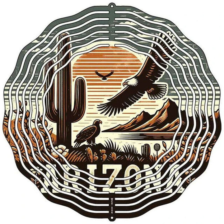 10" Metal Arizona Landscape Wind Spinner 360 swivel hook Garden Lawn Yard Decor Home & Garden:Yard, Garden & Outdoor Living:Décor:Windmills & Wind Spinners Style Your Walls