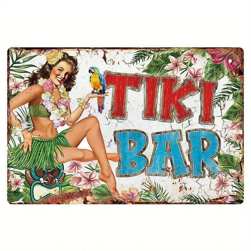 Tiki Bar Hula Girl Novelty metal sign 12" x 8" Wall Art Home & Garden:Home Décor:Plaques & Signs Style Your Walls
