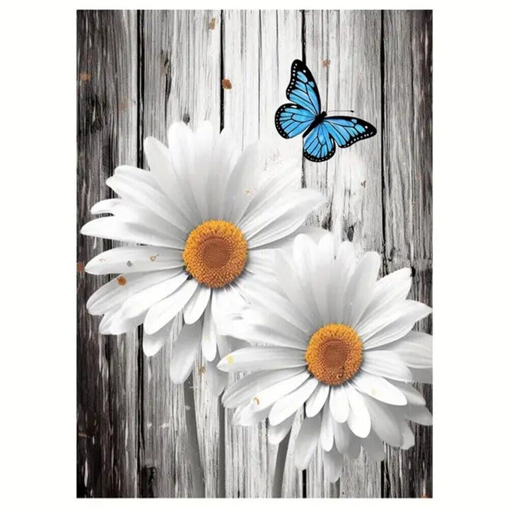 Vibrant Beautiful Blue Butterfly & Daisies Canvas Print Framed 12" x 16" NEW! Home & Garden:Home Décor:Posters & Prints Style Your Walls