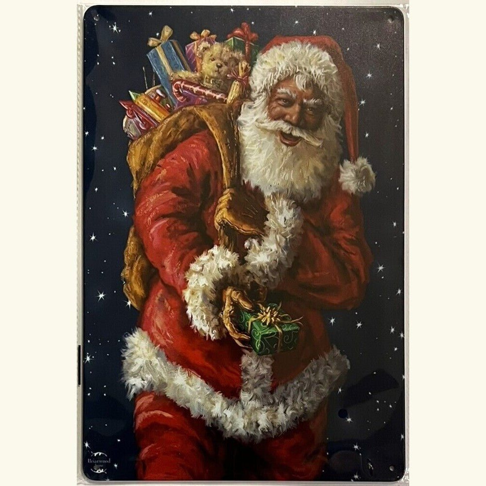 Santa Claus Novelty Metal Sign 12" x 8" NEW! Home & Garden:Home Décor:Plaques & Signs Style Your Walls