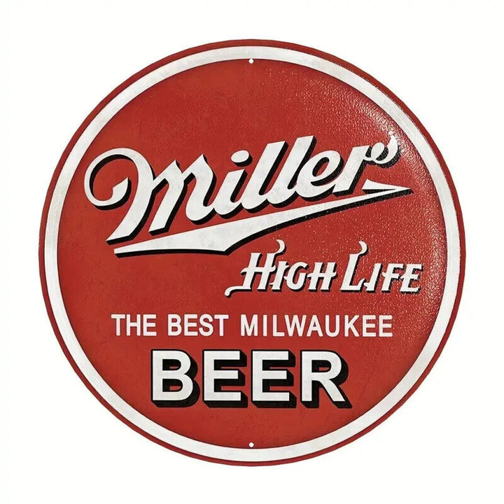 Miller High Life Beer Novelty 12" Round Metal Sign NEW! Home & Garden:Home Décor:Plaques & Signs Style Your Walls