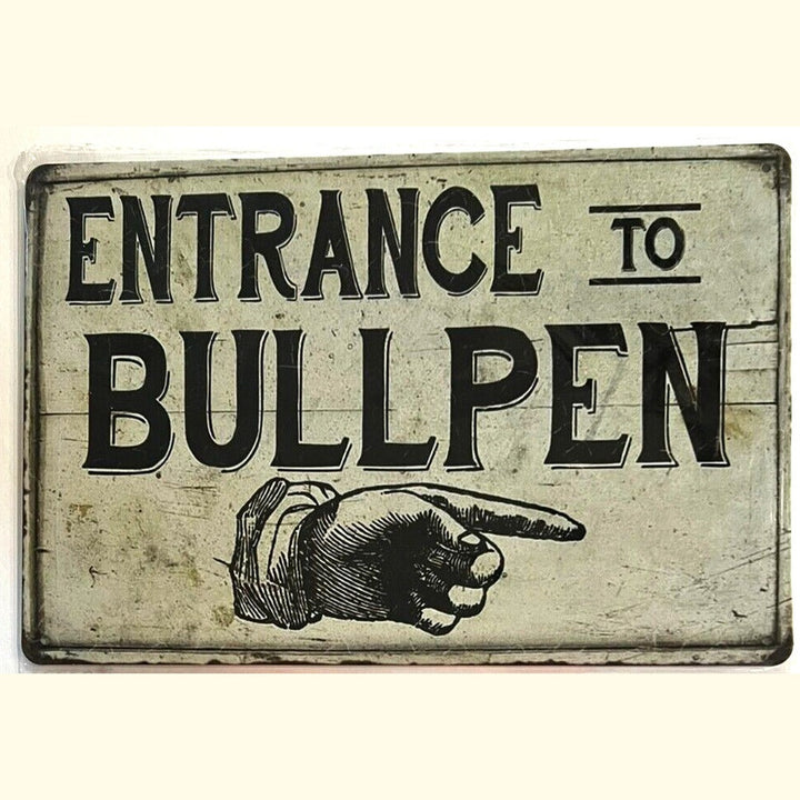 Entrance To Bullpen 8" x 12" Vintage Novelty Metal Sign Home & Garden:Home Décor:Plaques & Signs Style Your Walls