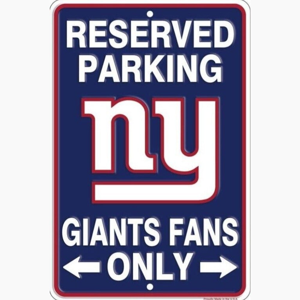 Reserved Parking Giants Fans Only Embossed Metal Licensed Sign 8" x 12" Home & Garden:Home Décor:Plaques & Signs Style Your Walls