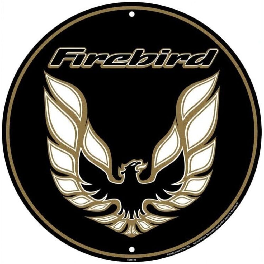 Pontiac Firebird Embossed Licensed 12" Diameter Circular Sign NEW! Home & Garden:Home Décor:Plaques & Signs Style Your Walls