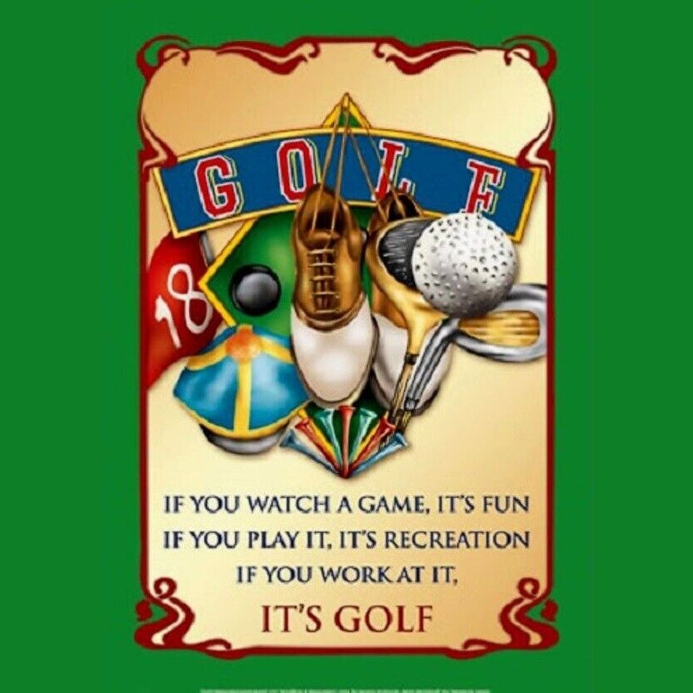 Golf Novelty Sign "If You Work At It, It's Golf" 12.5" X 17.4" NEW! Home & Garden:Home Décor:Plaques & Signs Style Your Walls
